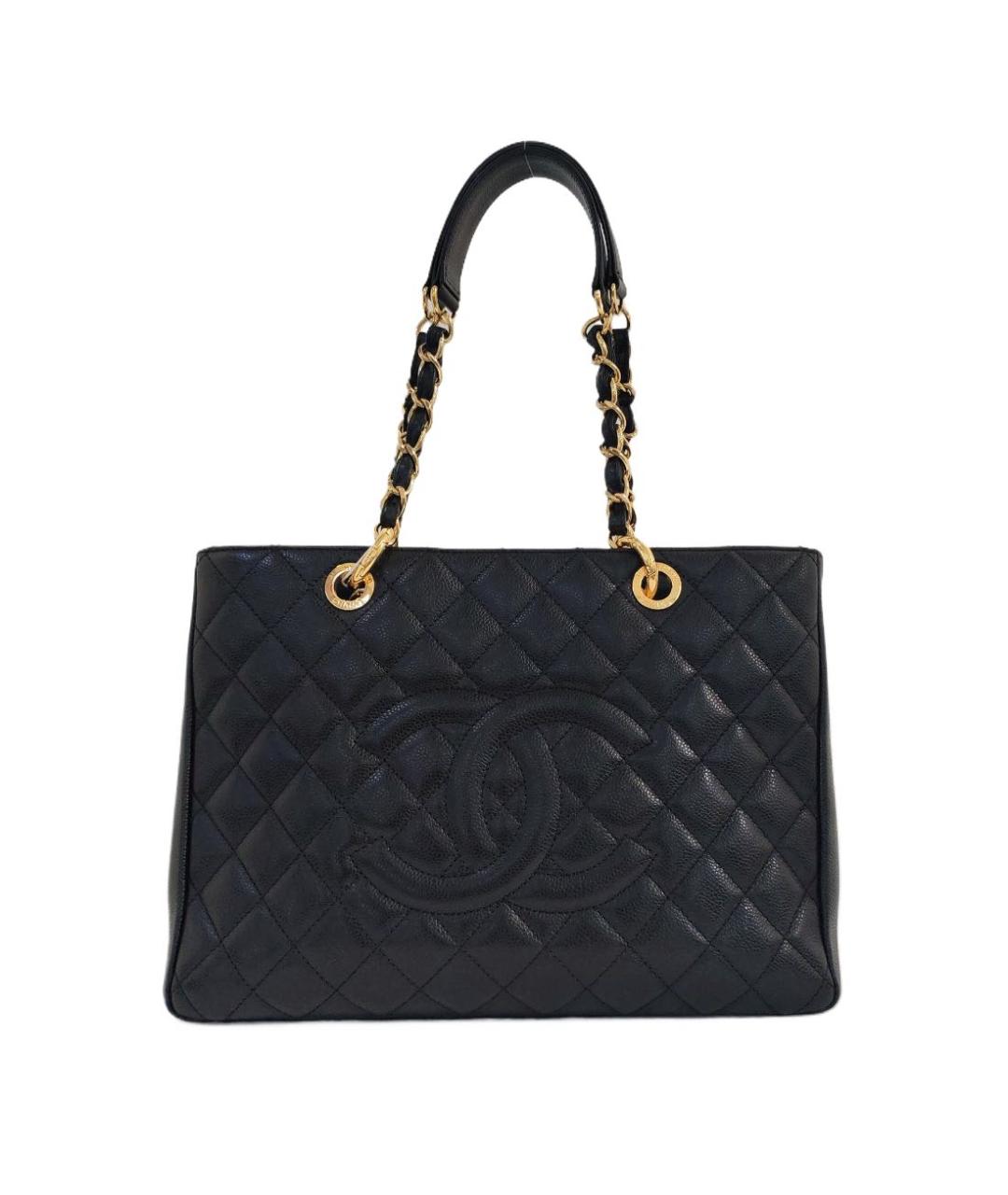 CHANEL Черная кожаная сумка тоут, фото 1