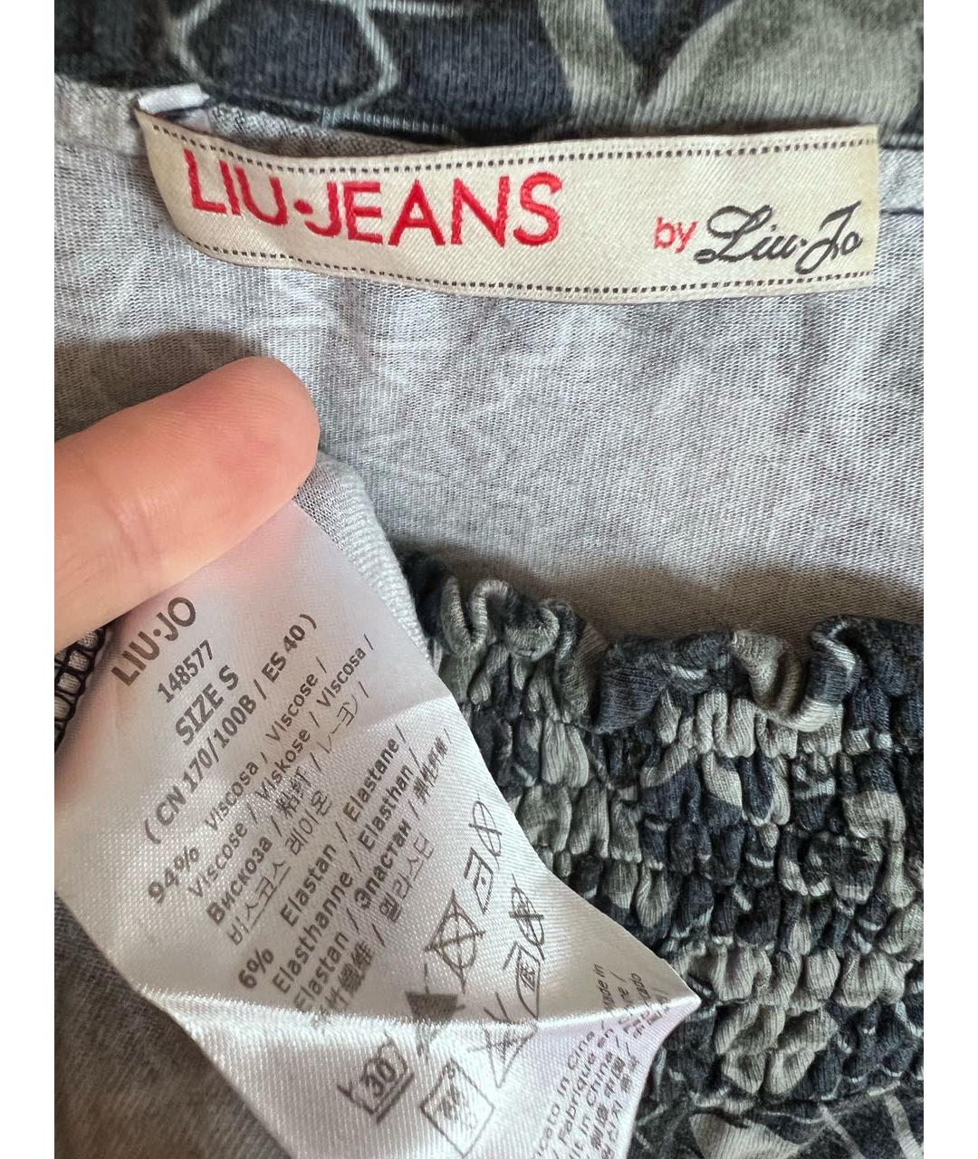 LIU JO Темно-синее вискозное повседневное платье, фото 3