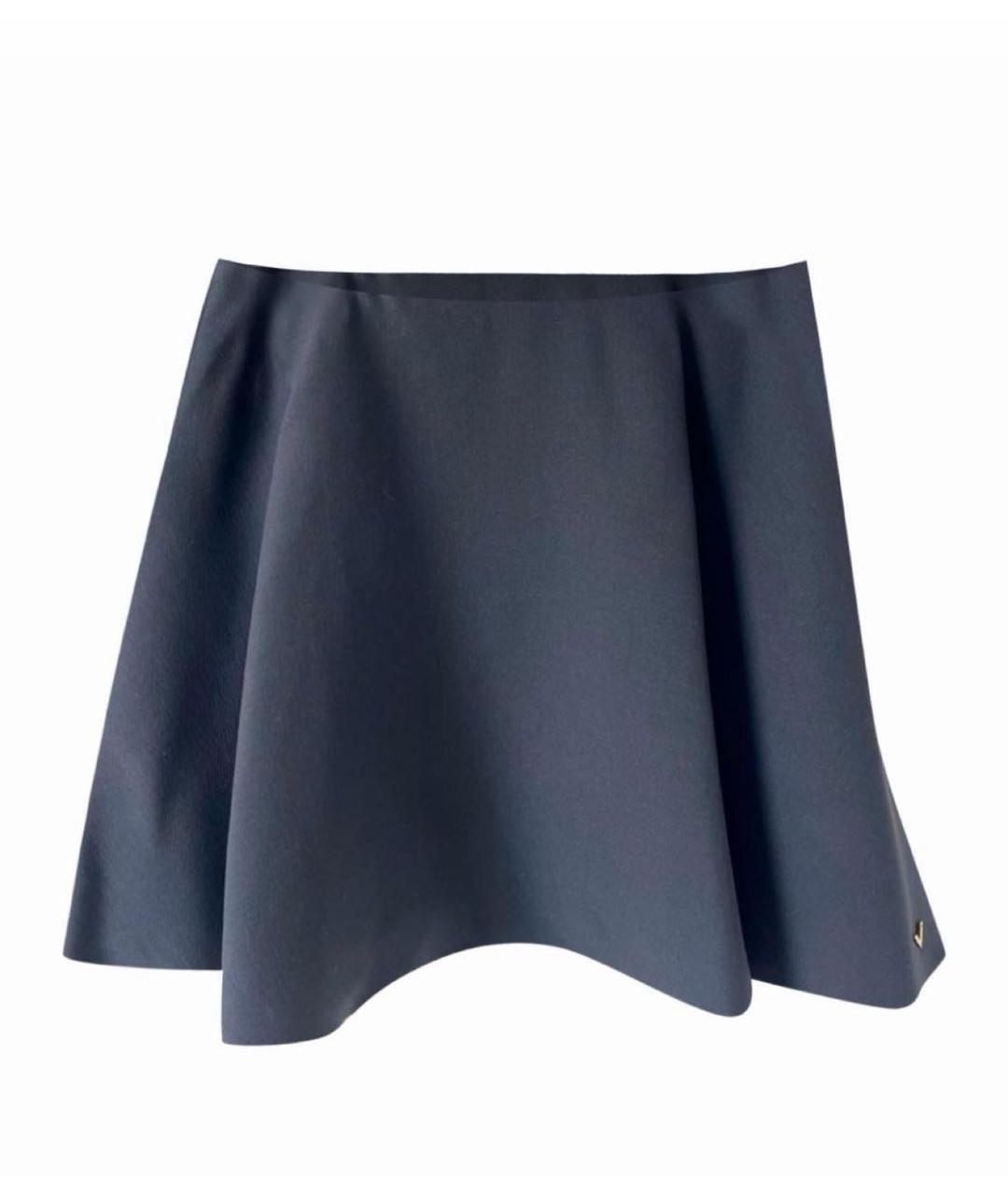 VALENTINO Черная шерстяная юбка мини, фото 1