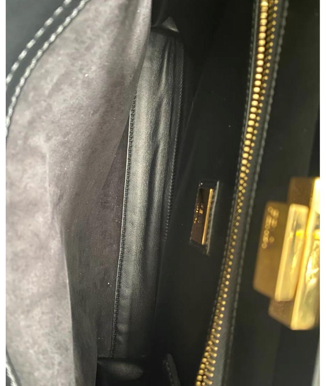 FENDI Черная кожаная сумка через плечо, фото 5