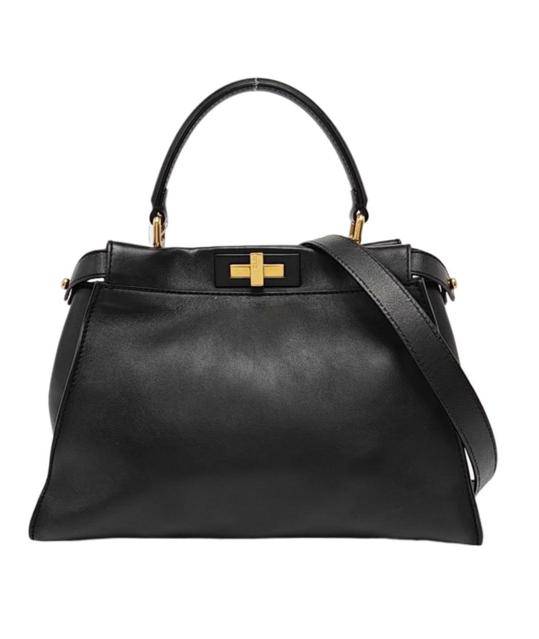 FENDI Черная кожаная сумка через плечо, фото 1