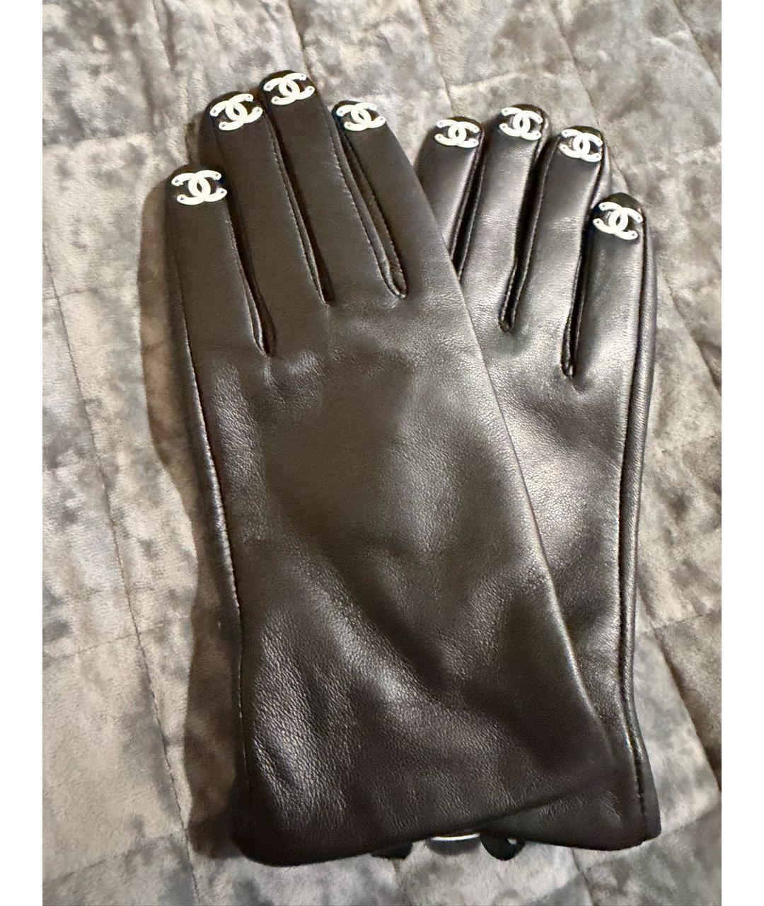 CHANEL Черные кожаные перчатки, фото 4