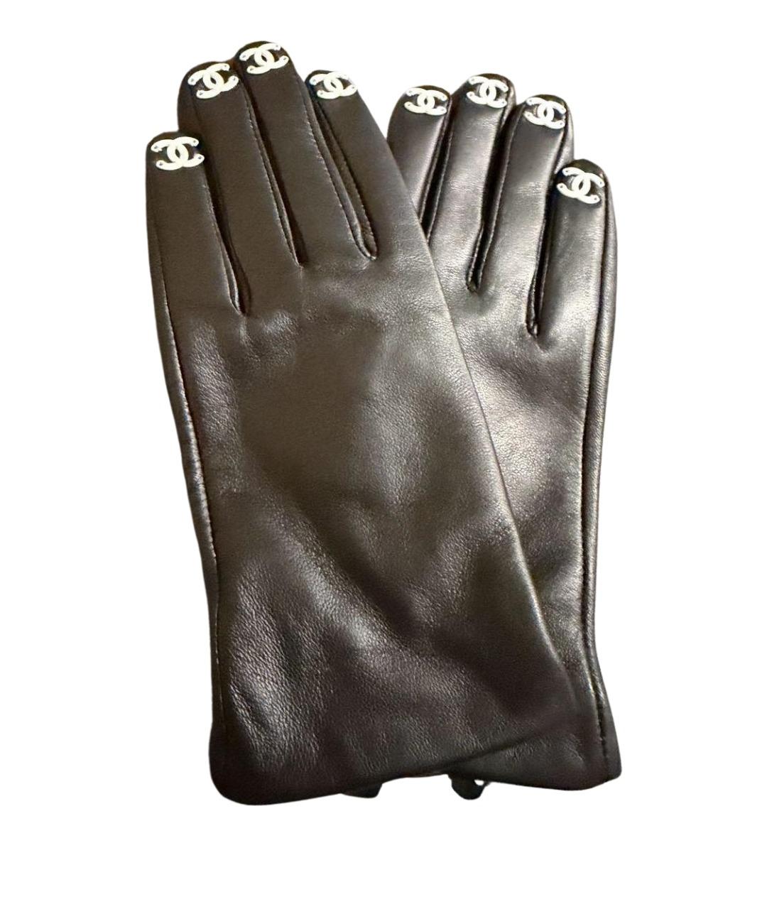 CHANEL Черные кожаные перчатки, фото 1