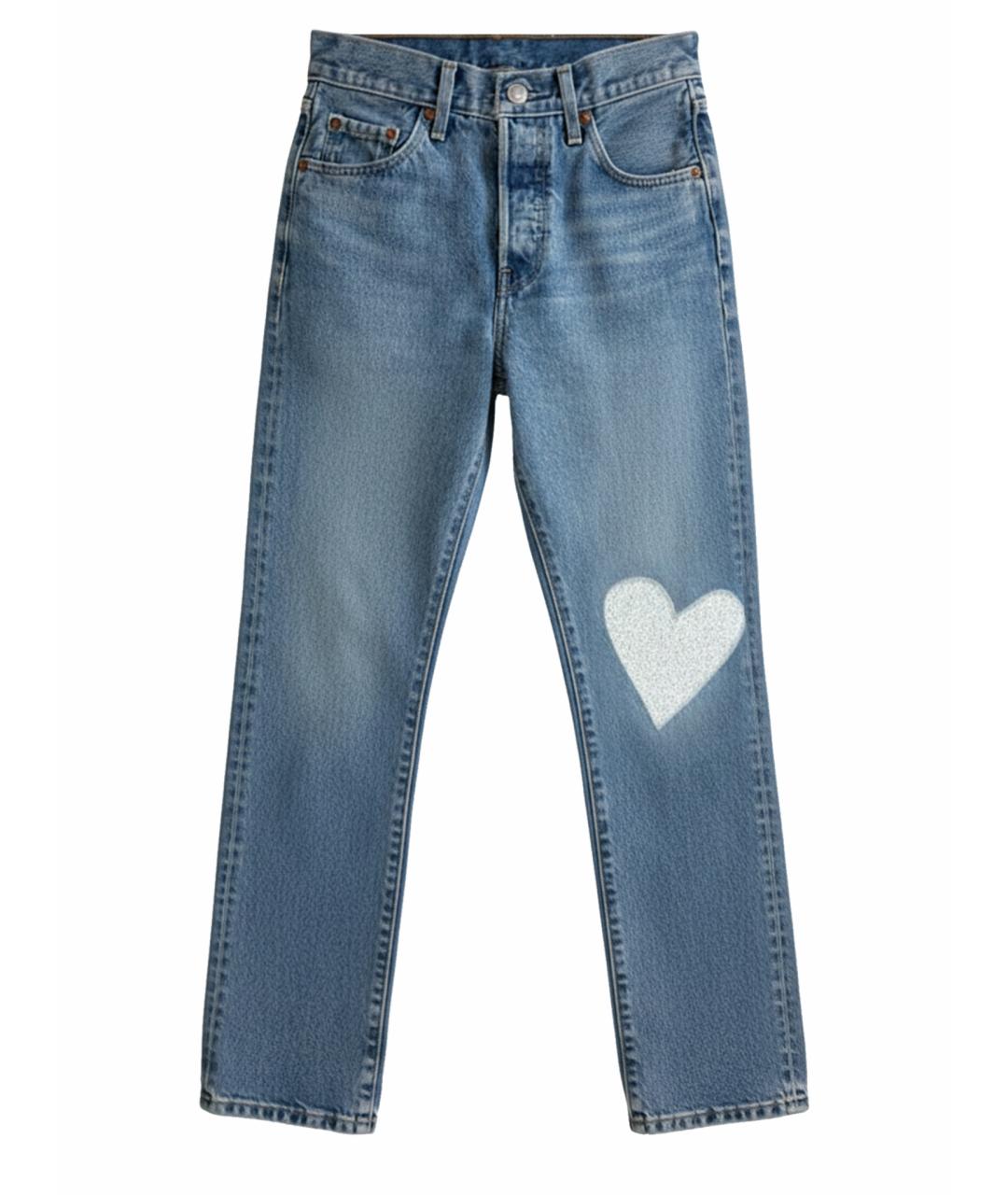 LEVI'S Синие хлопковые прямые джинсы, фото 1