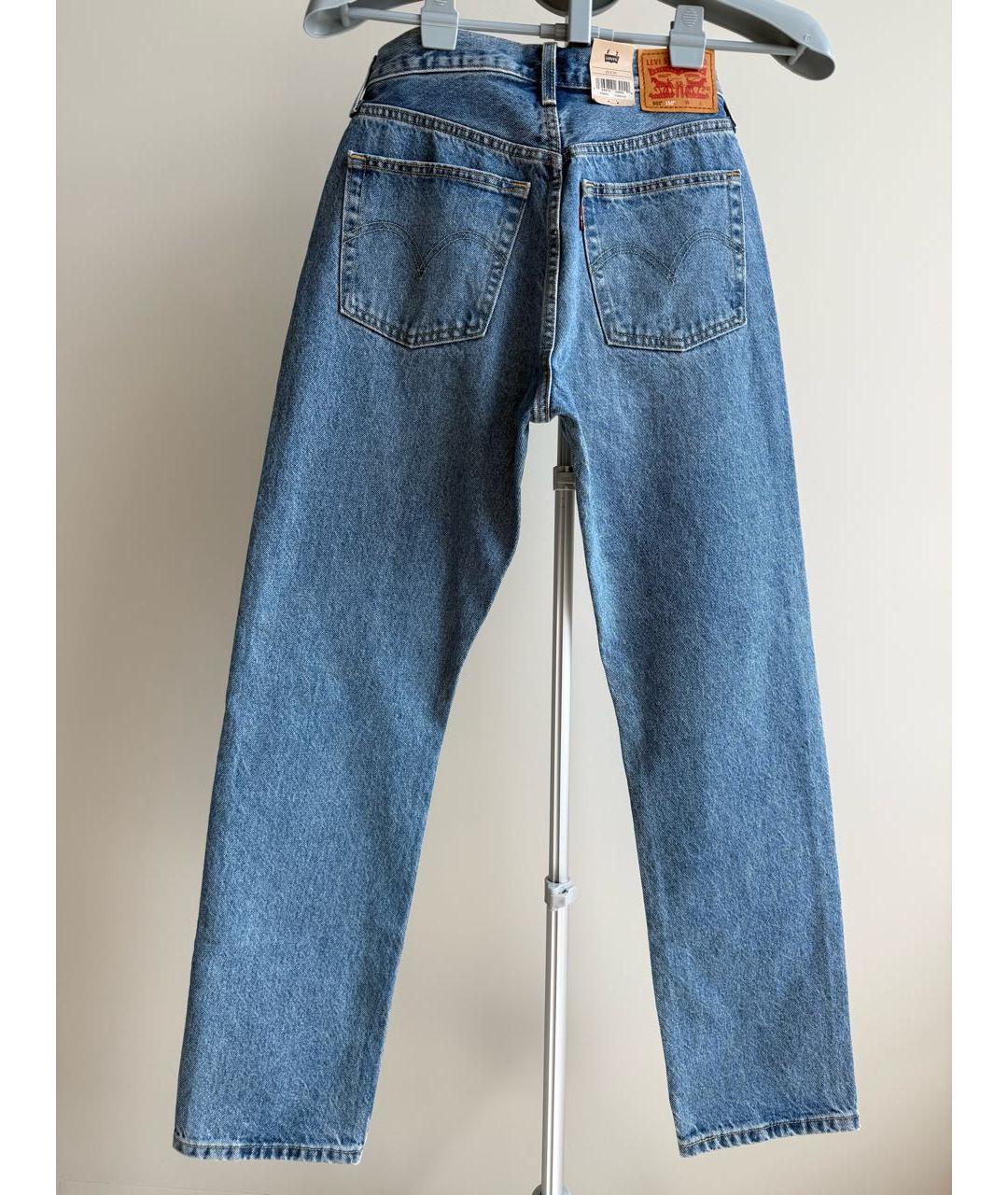 LEVI'S Синие хлопковые прямые джинсы, фото 2