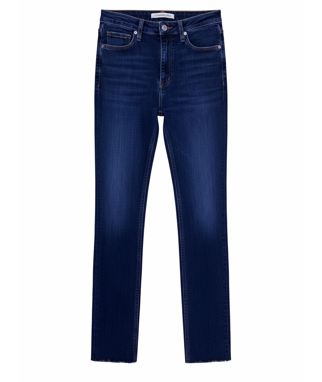 CALVIN KLEIN Темно-синие хлопковые джинсы слим, фото 1