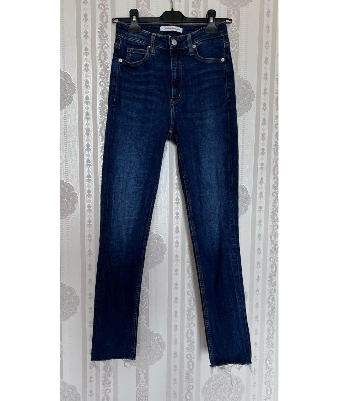 CALVIN KLEIN Темно-синие хлопковые джинсы слим, фото 4
