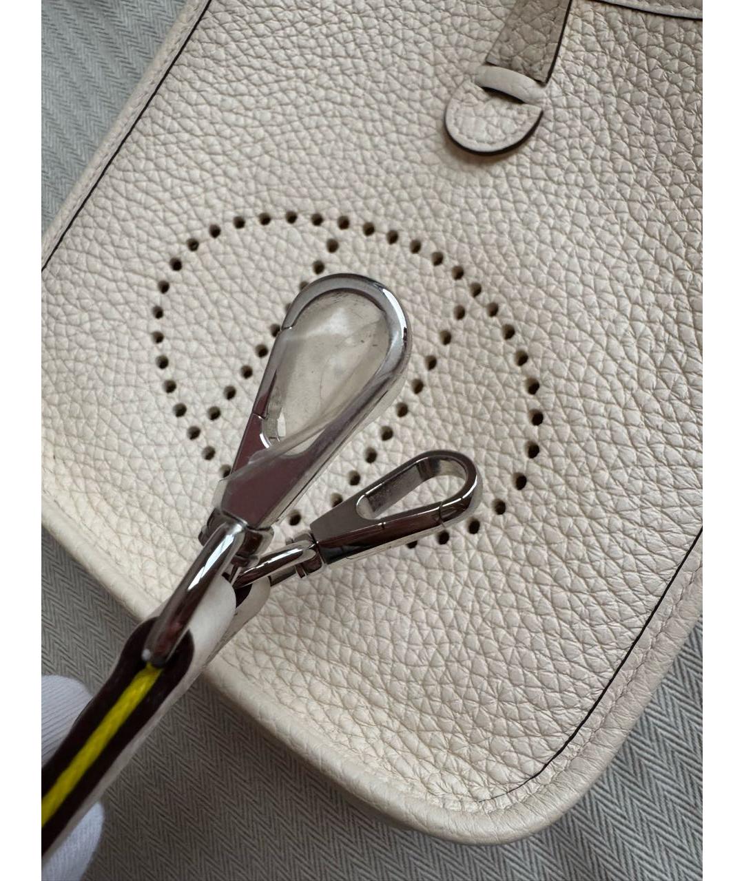 HERMES Бежевая кожаная сумка через плечо, фото 6