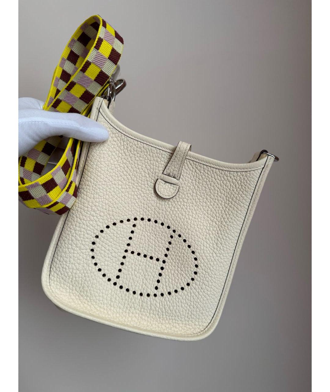 HERMES Бежевая кожаная сумка через плечо, фото 2