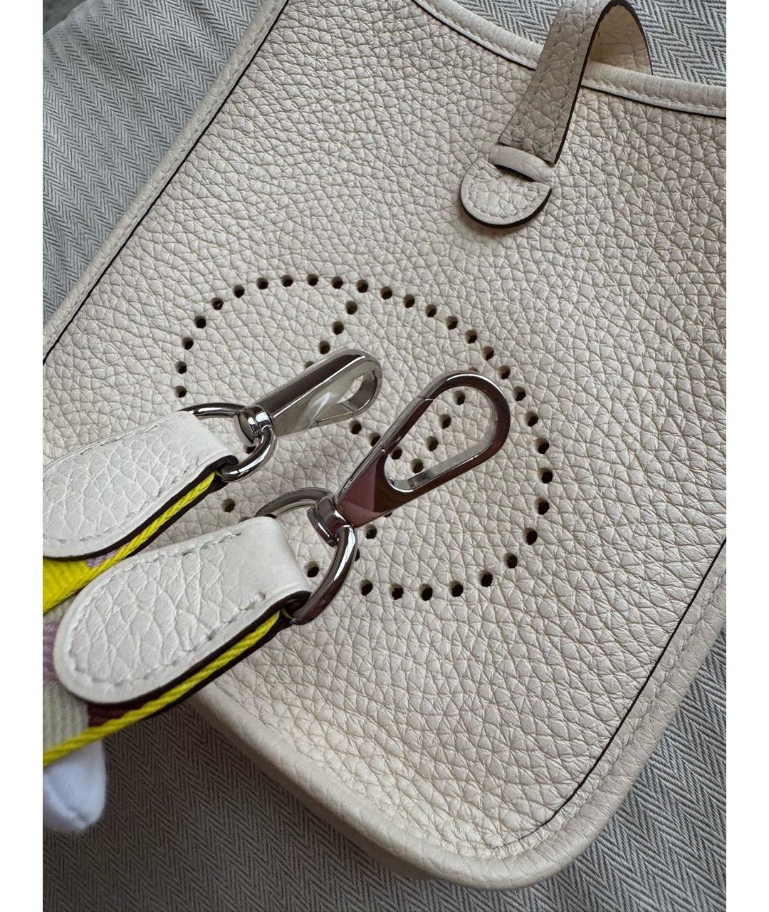 HERMES Бежевая кожаная сумка через плечо, фото 7