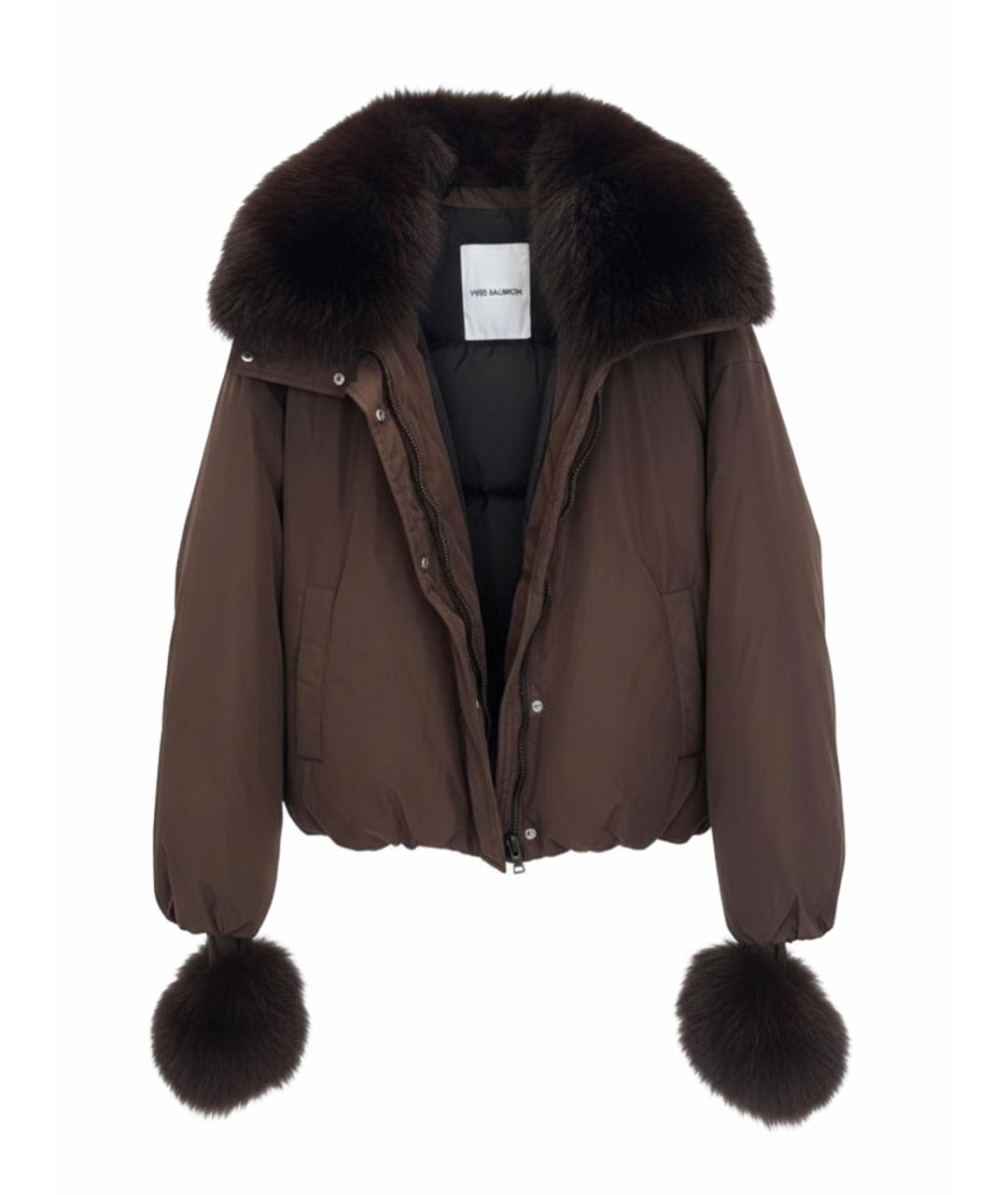 YVES SALOMON Коричневый полиэстеровый пуховик, фото 1