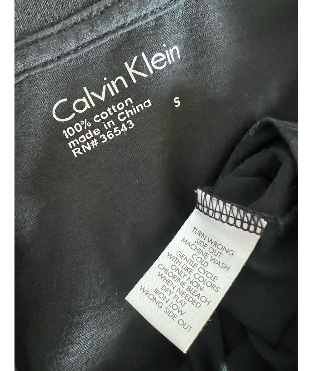 CALVIN KLEIN Черная хлопковая футболка, фото 3