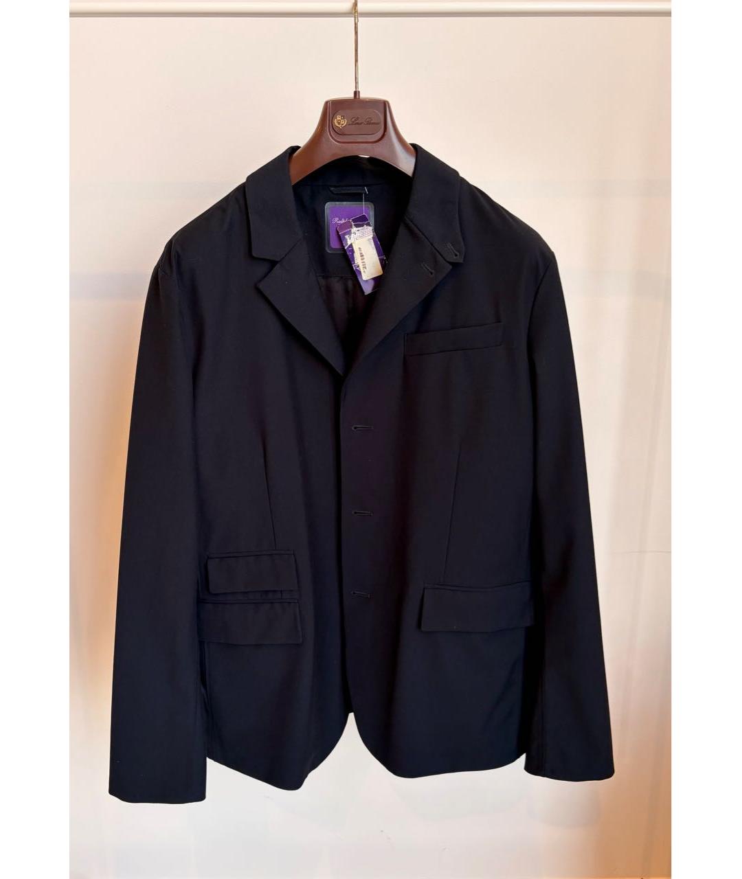 RALPH LAUREN PURPLE LABEL Темно-синяя синтетическая куртка, фото 2