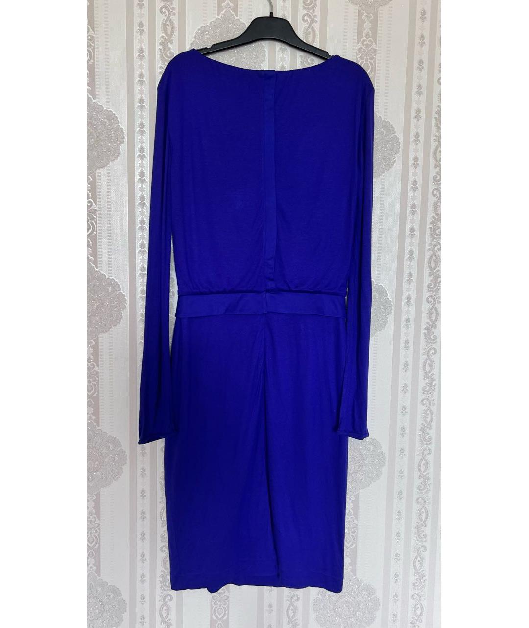 HUGO BOSS Синее вискозное повседневное платье, фото 2