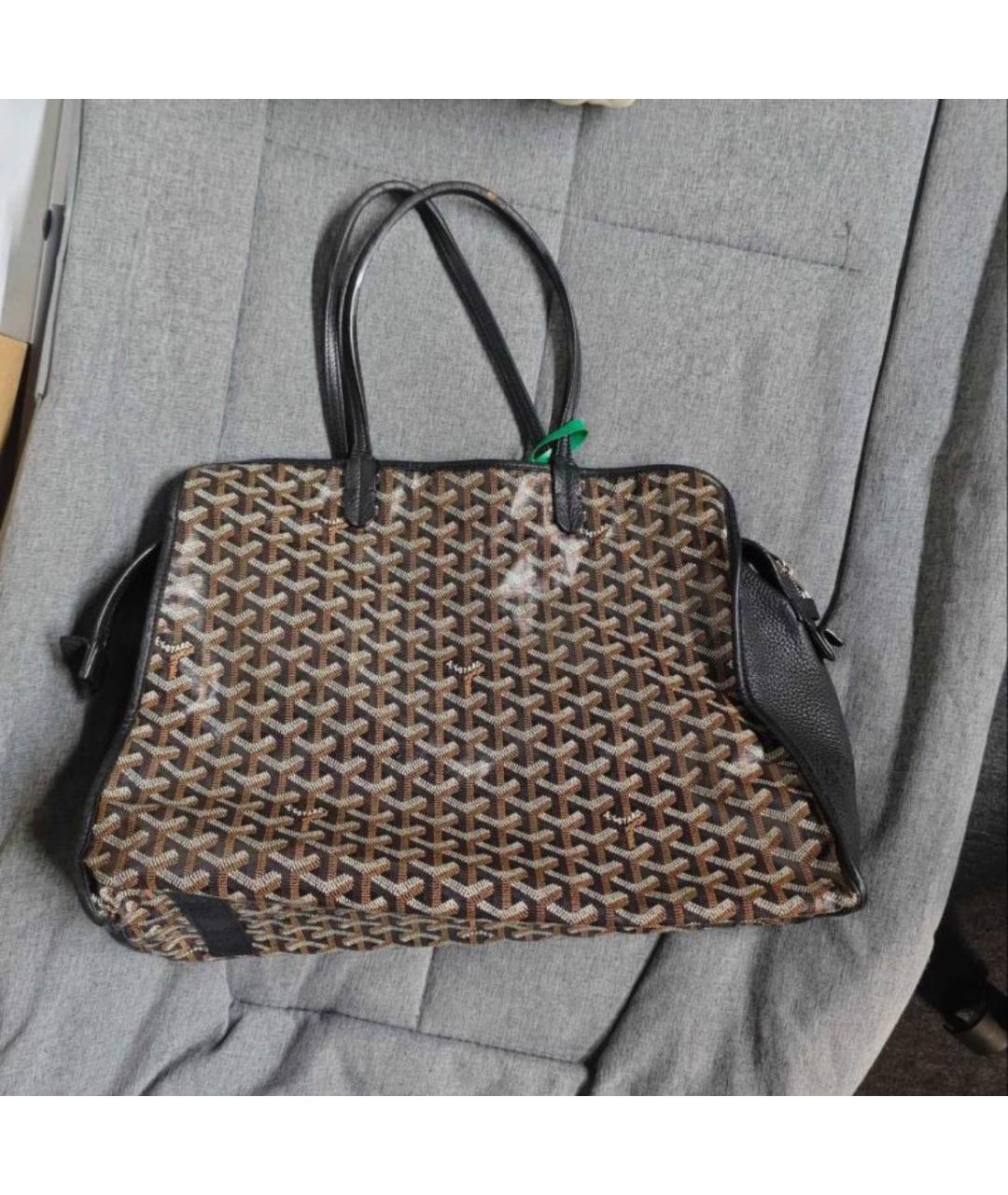 GOYARD Черная кожаная сумка тоут, фото 3