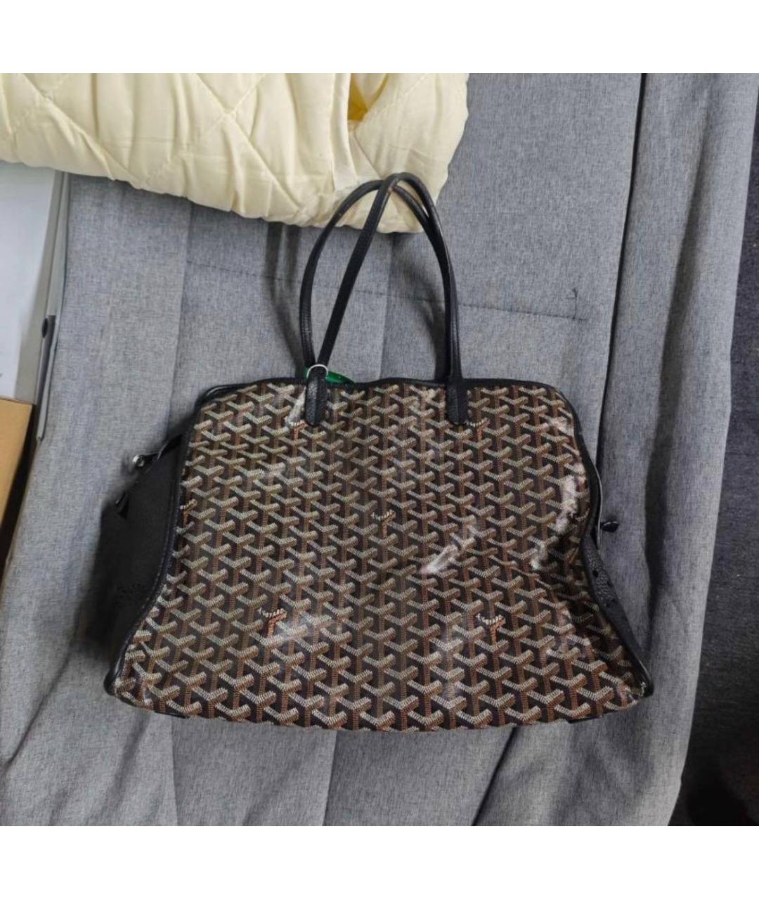 GOYARD Черная кожаная сумка тоут, фото 2