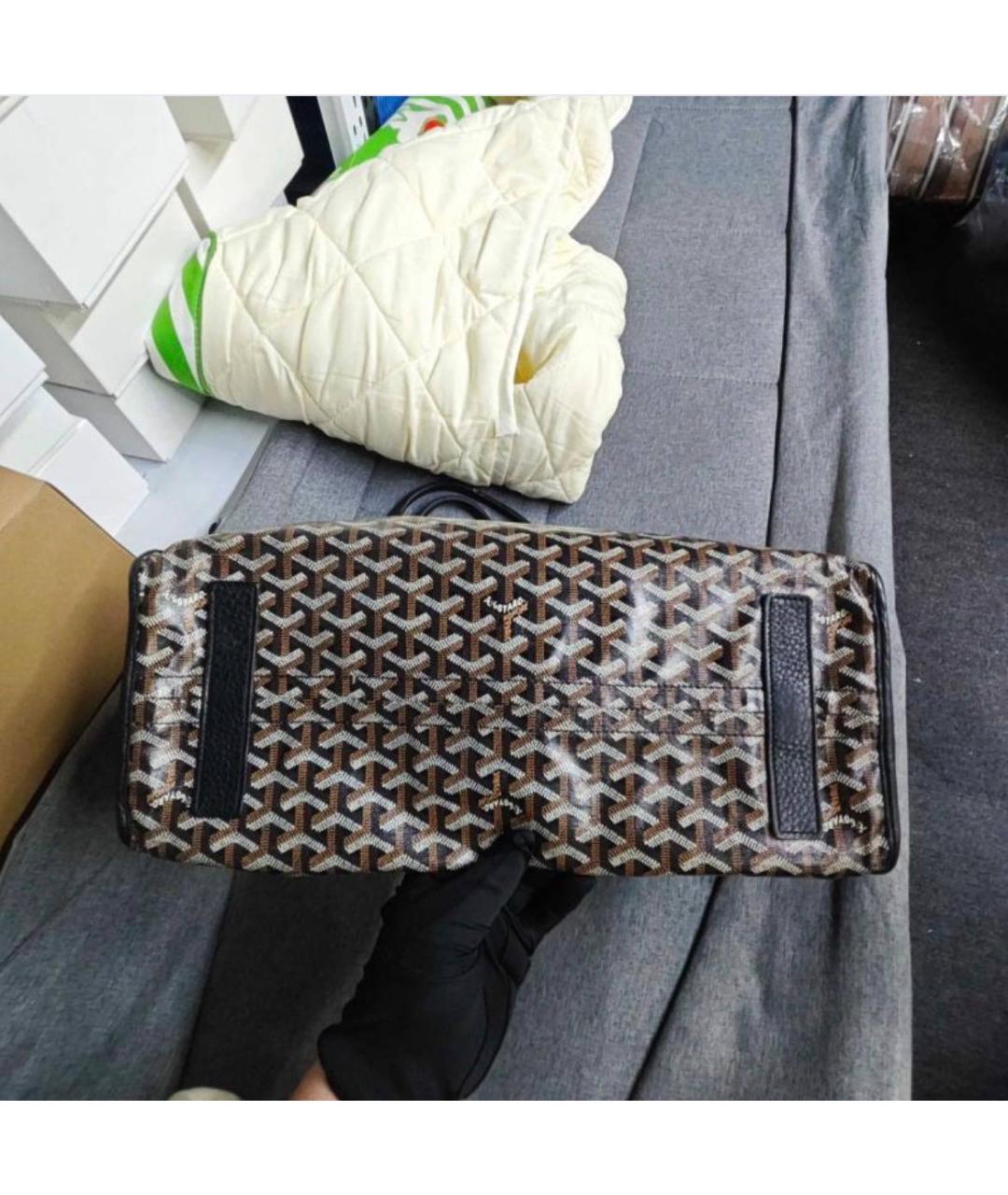 GOYARD Черная кожаная сумка тоут, фото 5