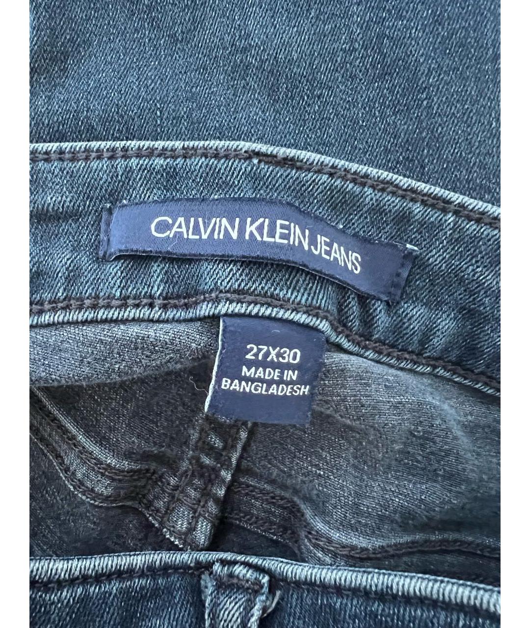 CALVIN KLEIN Темно-синие хлопковые джинсы слим, фото 3