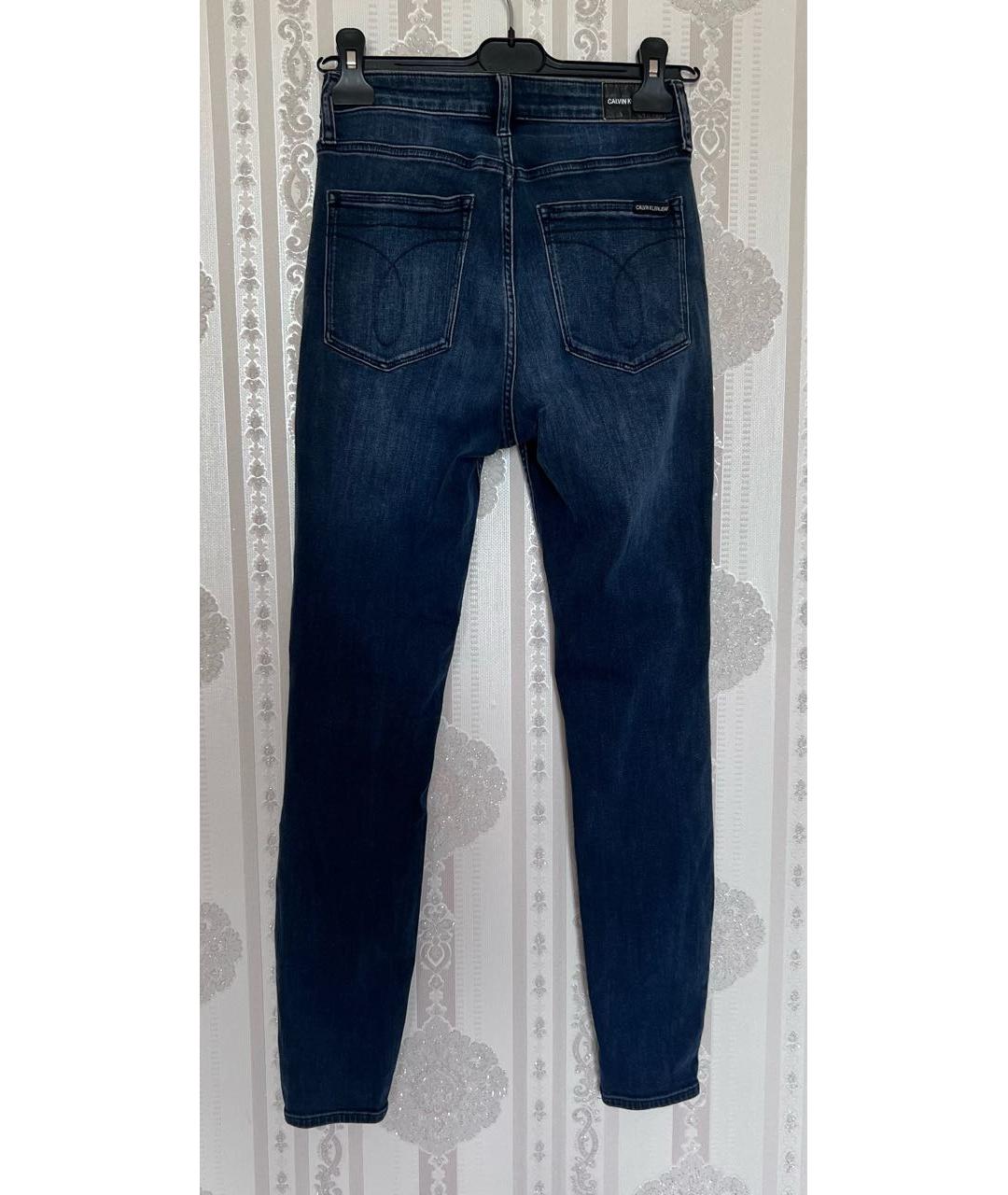 CALVIN KLEIN Темно-синие хлопковые джинсы слим, фото 2