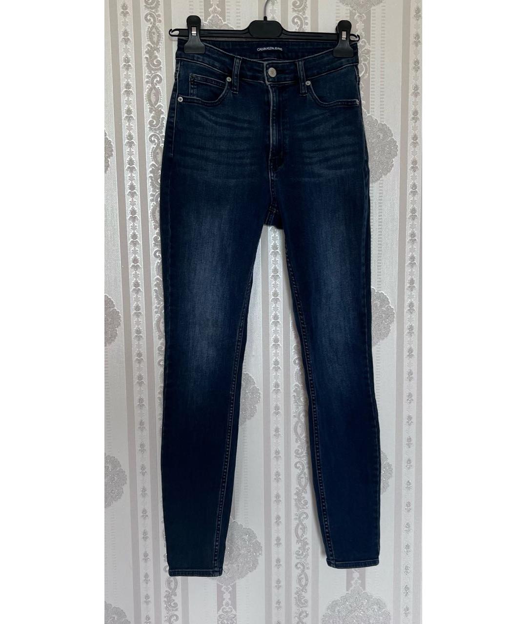 CALVIN KLEIN Темно-синие хлопковые джинсы слим, фото 4