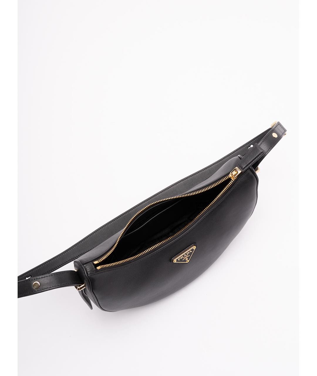PRADA Черная кожаная сумка через плечо, фото 5