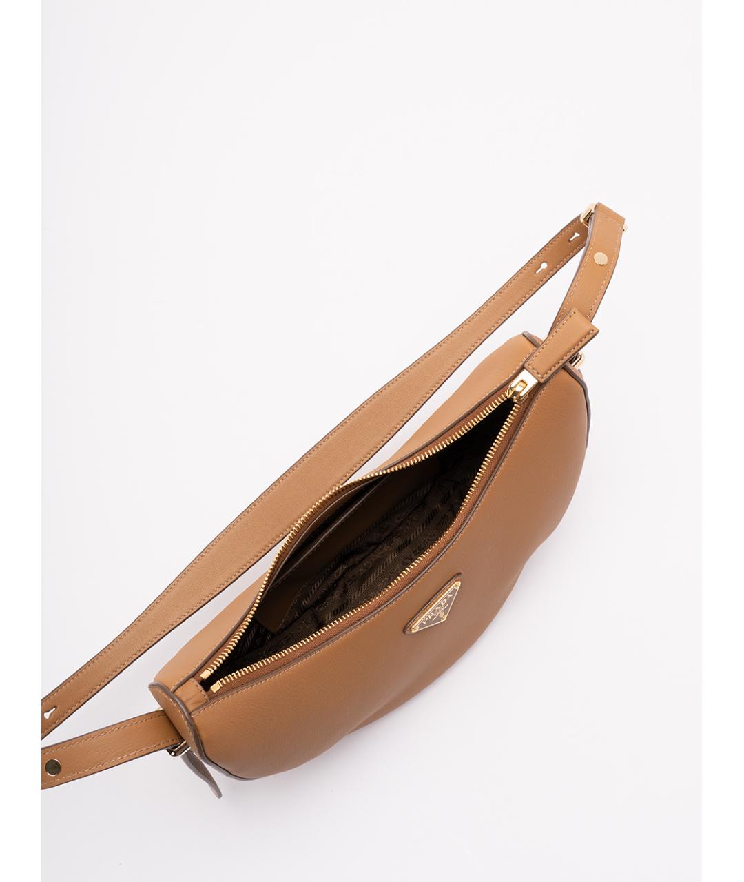 PRADA Бежевая кожаная сумка через плечо, фото 5
