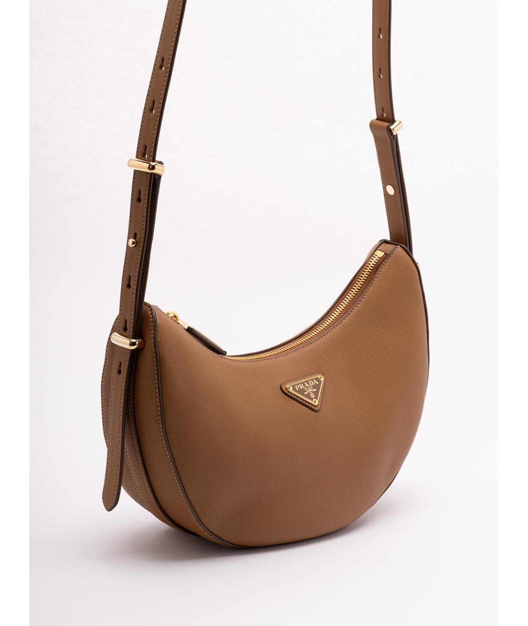 PRADA Бежевая кожаная сумка через плечо, фото 3