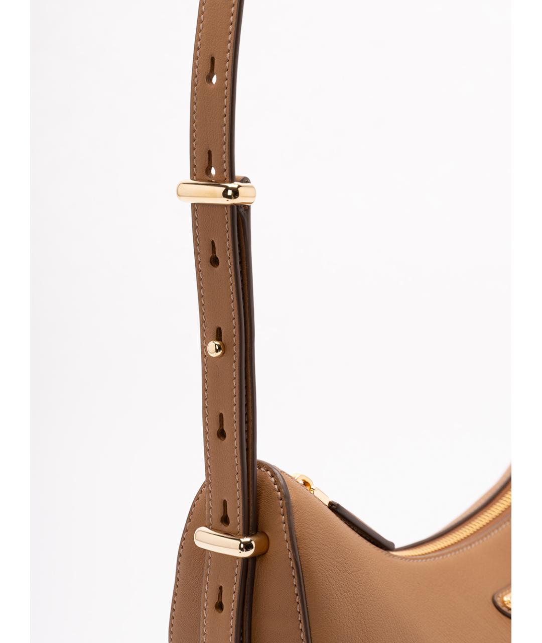 PRADA Бежевая кожаная сумка через плечо, фото 4