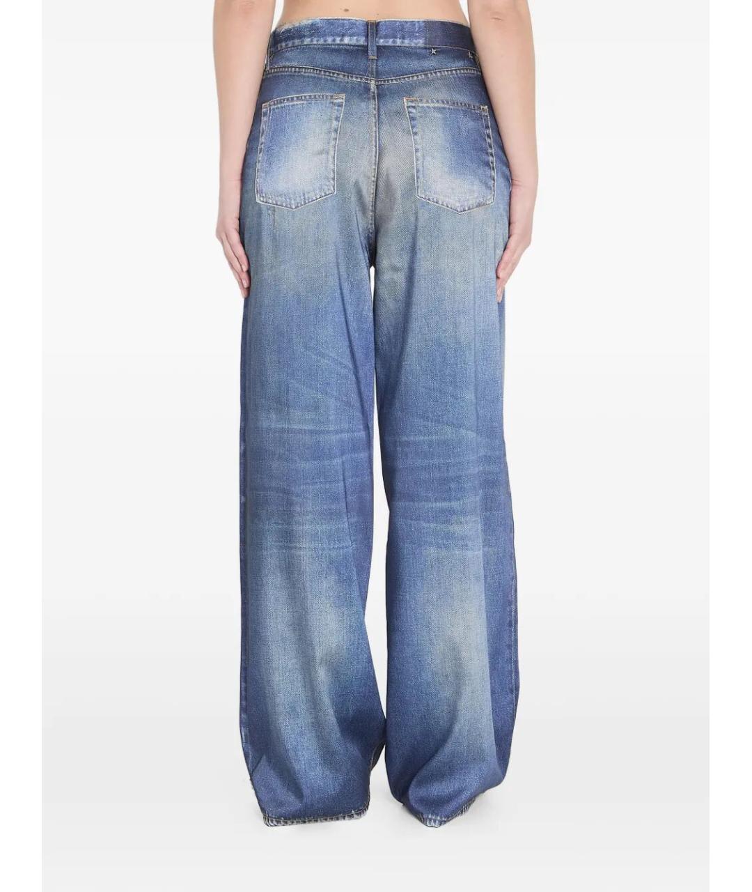 GOLDEN GOOSE DELUXE BRAND Синие хлопко-полиэстеровые прямые джинсы, фото 2