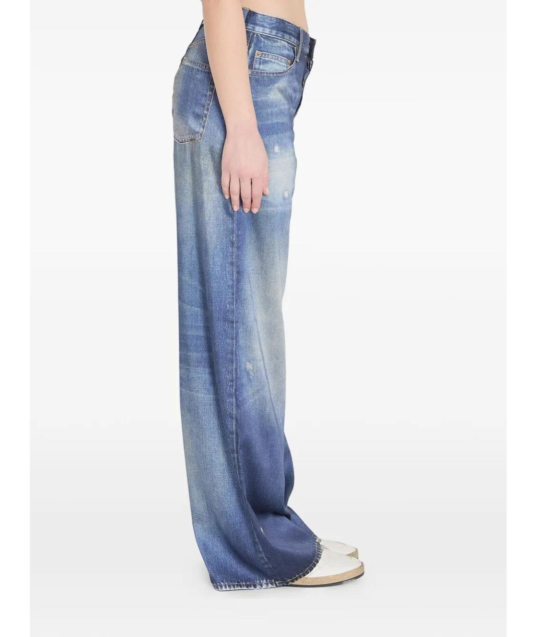 GOLDEN GOOSE DELUXE BRAND Синие хлопко-полиэстеровые прямые джинсы, фото 3