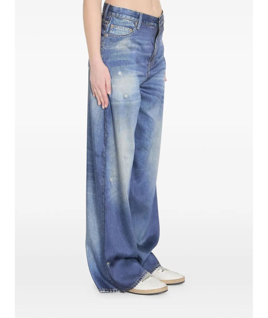 GOLDEN GOOSE DELUXE BRAND Синие хлопко-полиэстеровые прямые джинсы, фото 4