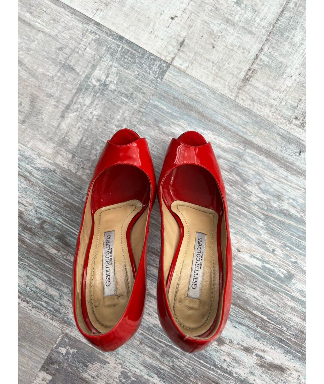 GIAN MARCO LORENZI Красные кожаные туфли, фото 3