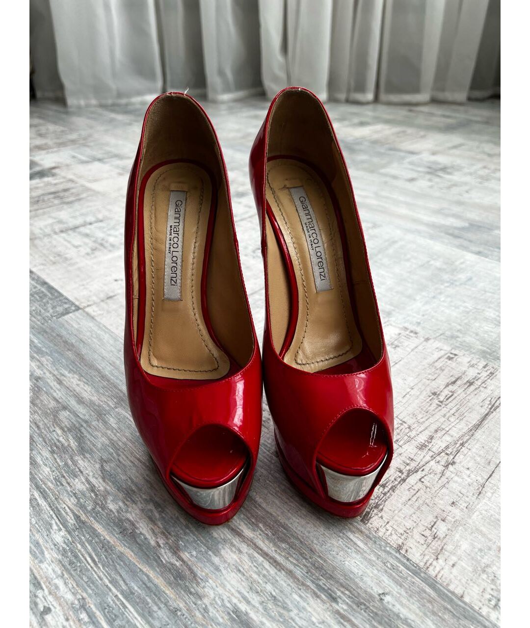GIAN MARCO LORENZI Красные кожаные туфли, фото 2