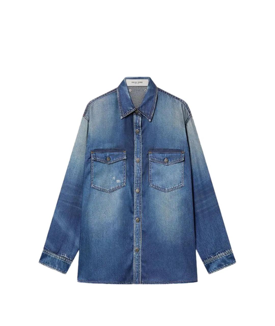 GOLDEN GOOSE DELUXE BRAND Синяя полиэстеровая рубашка, фото 1