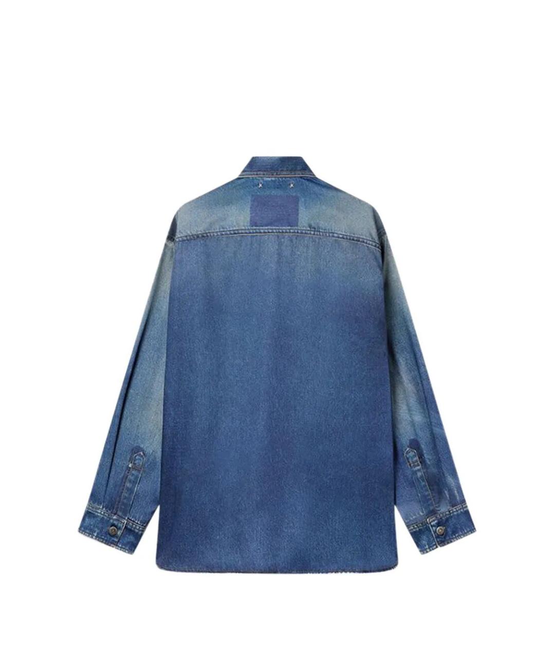 GOLDEN GOOSE DELUXE BRAND Синяя полиэстеровая рубашка, фото 2