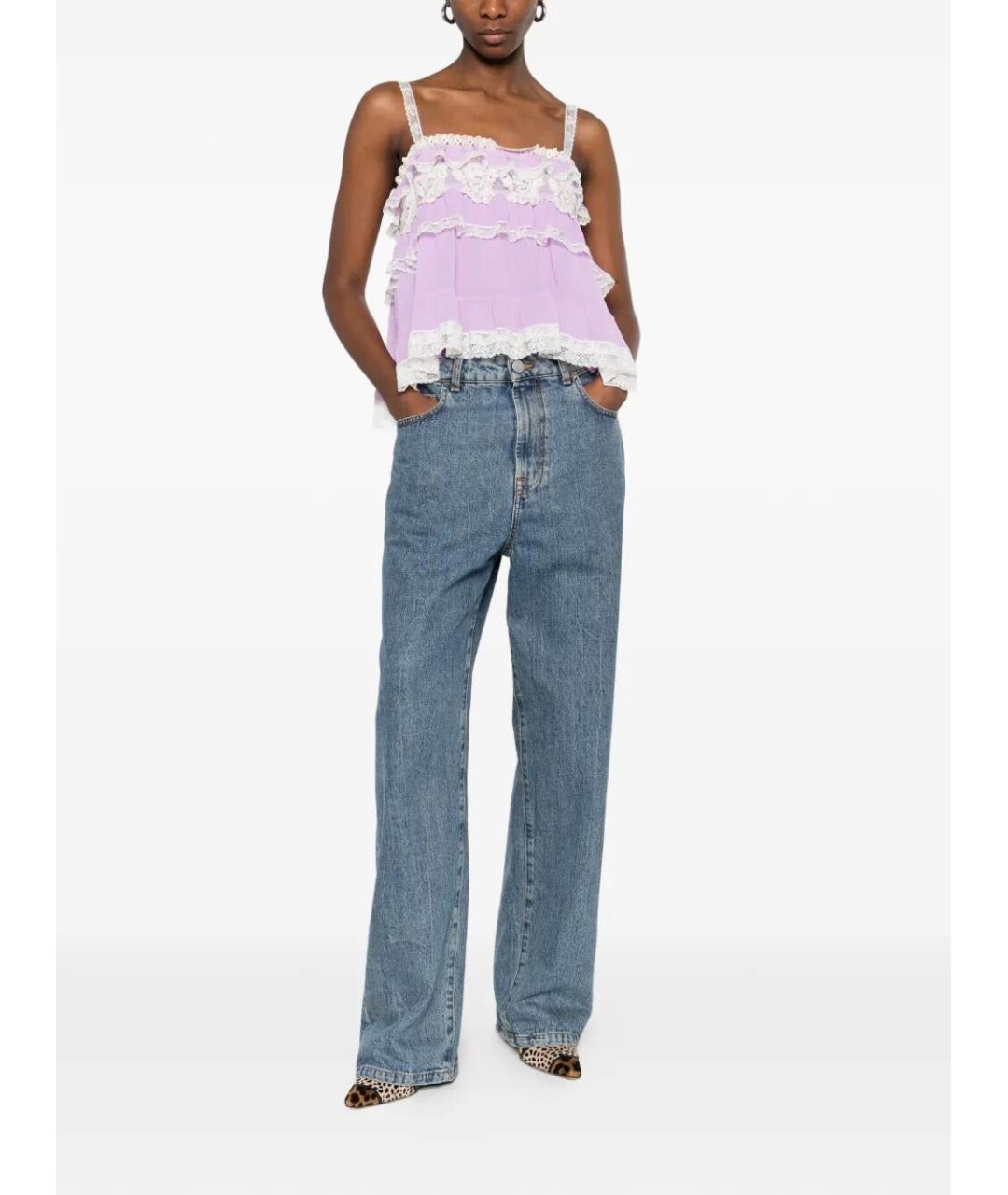 ALBERTA FERRETTI Розовая ацетатная майка, фото 2