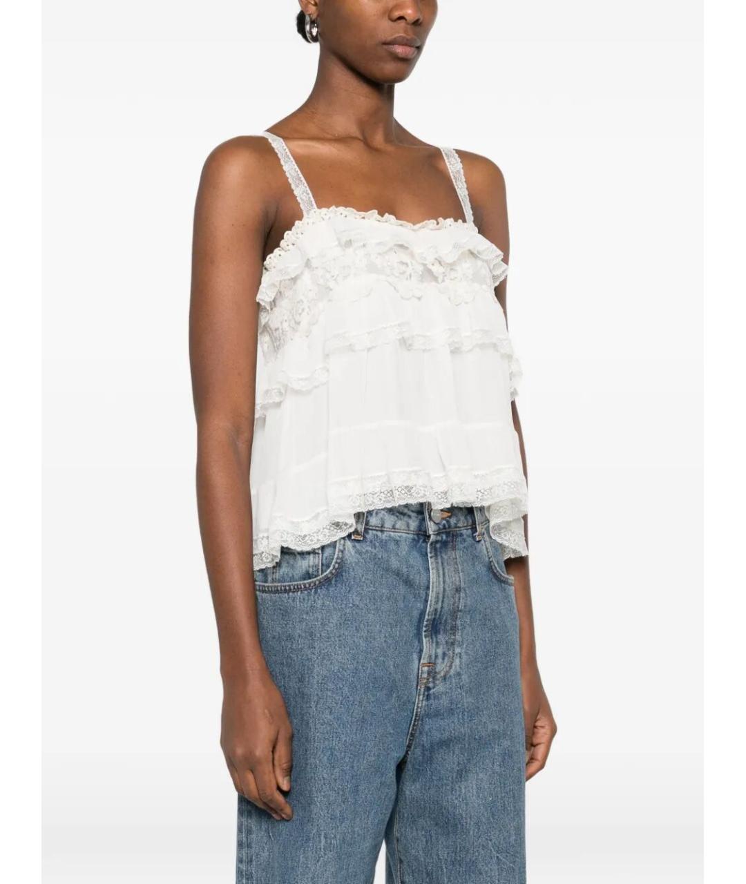 ALBERTA FERRETTI Белая ацетатная блузы, фото 5