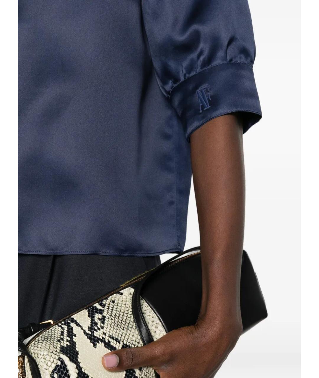 ALBERTA FERRETTI Синяя шелковая рубашка, фото 3