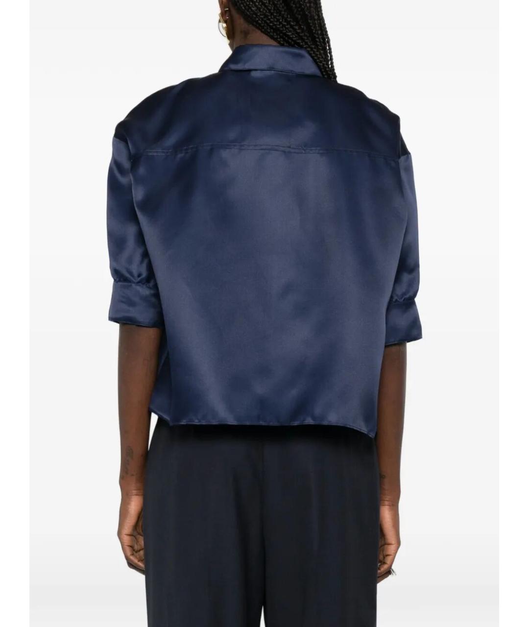 ALBERTA FERRETTI Синяя шелковая рубашка, фото 4