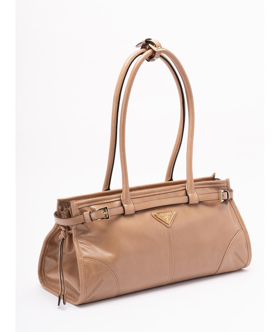 PRADA Бежевая кожаная сумка тоут, фото 3