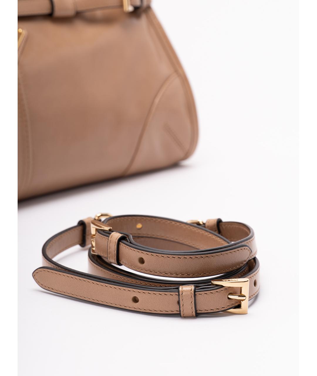PRADA Бежевая кожаная сумка тоут, фото 4