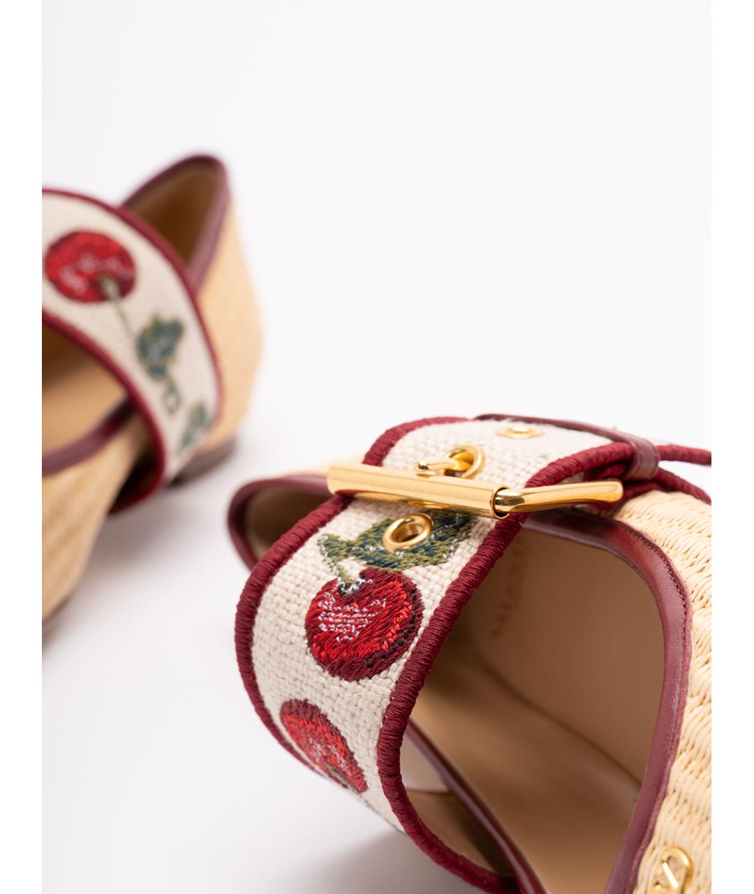 VALENTINO Бежевые текстильные балетки, фото 5