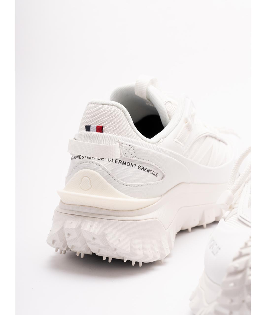 MONCLER Белые кожаные кроссовки, фото 5