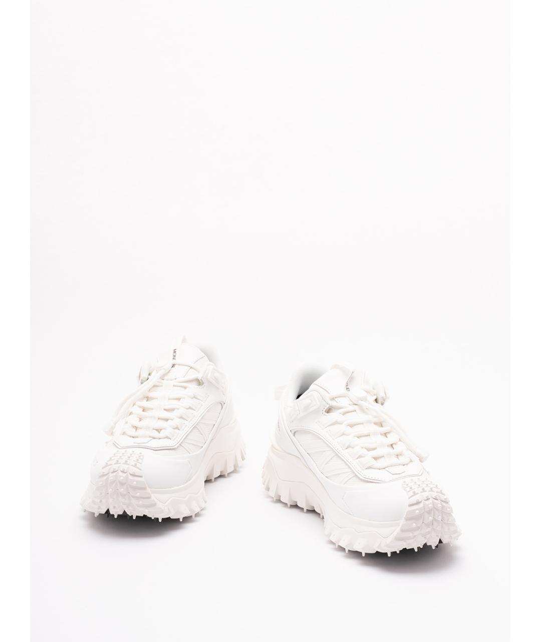 MONCLER Белые кожаные кроссовки, фото 2