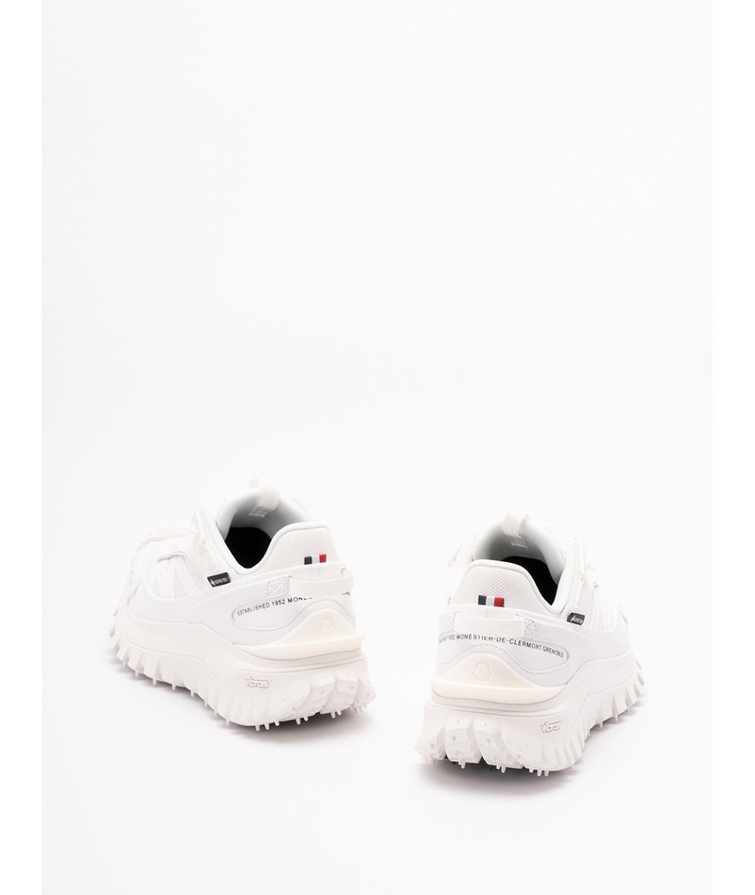 MONCLER Белые кожаные кроссовки, фото 3