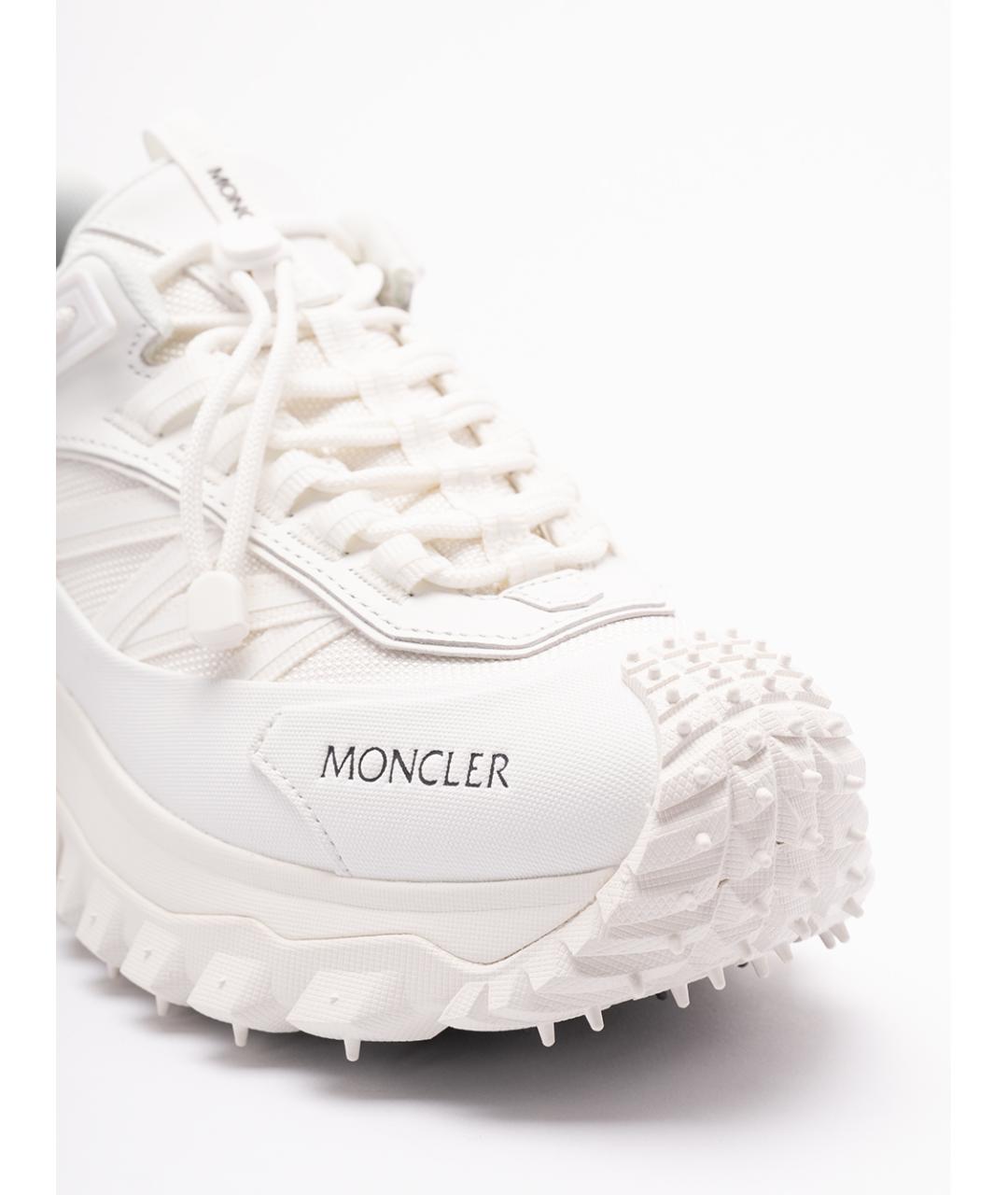 MONCLER Белые кожаные кроссовки, фото 6