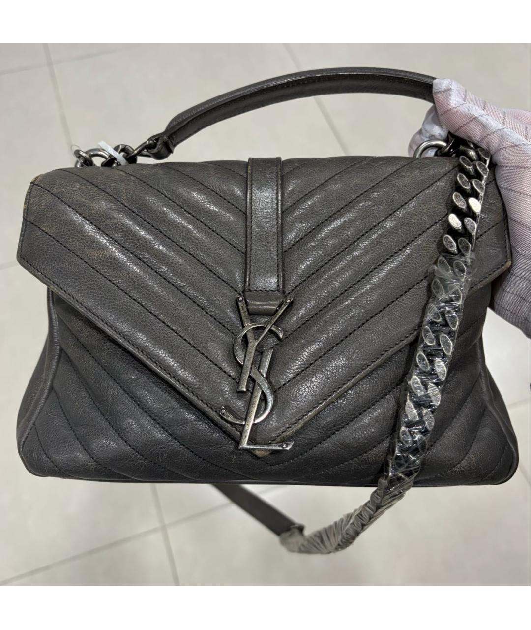 SAINT LAURENT Кожаная сумка через плечо, фото 2