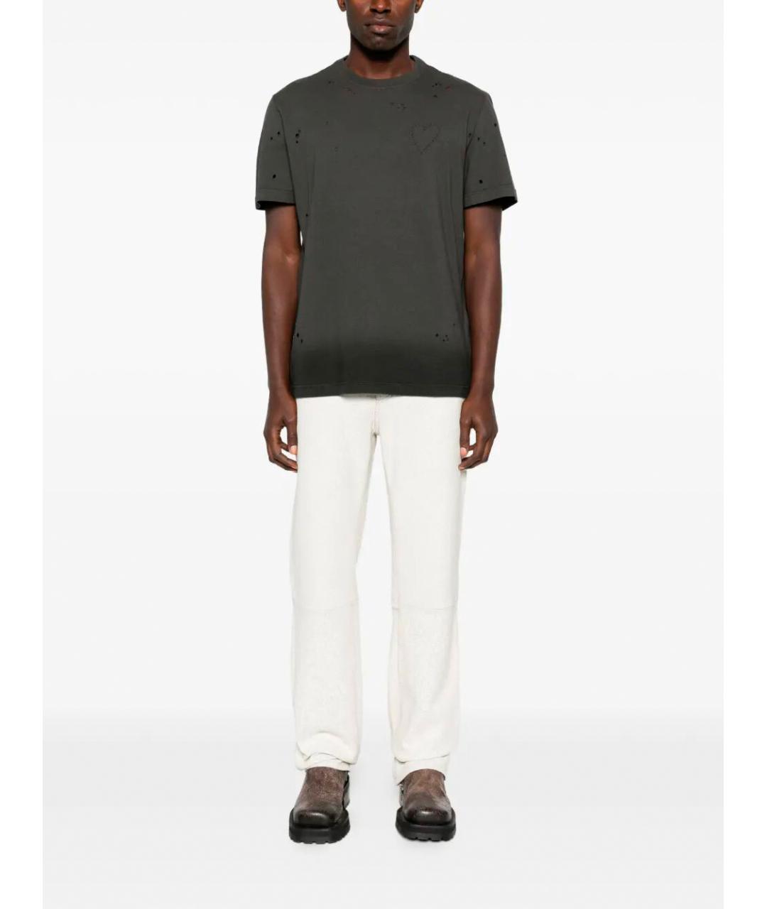 GOLDEN GOOSE DELUXE BRAND Серая хлопковая футболка, фото 2