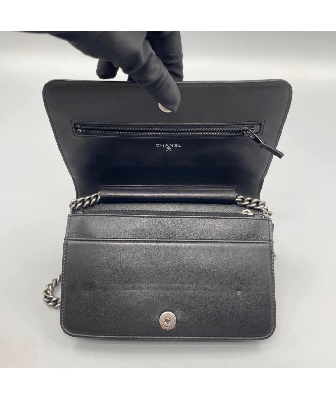 CHANEL Черная кожаная сумка через плечо, фото 2