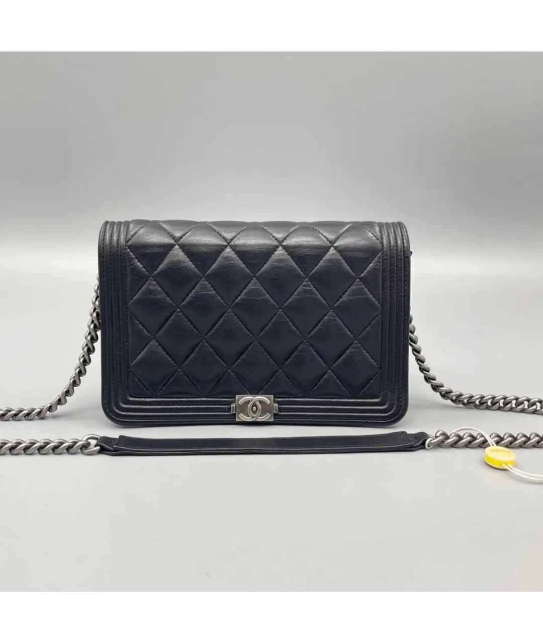 CHANEL Черная кожаная сумка через плечо, фото 6